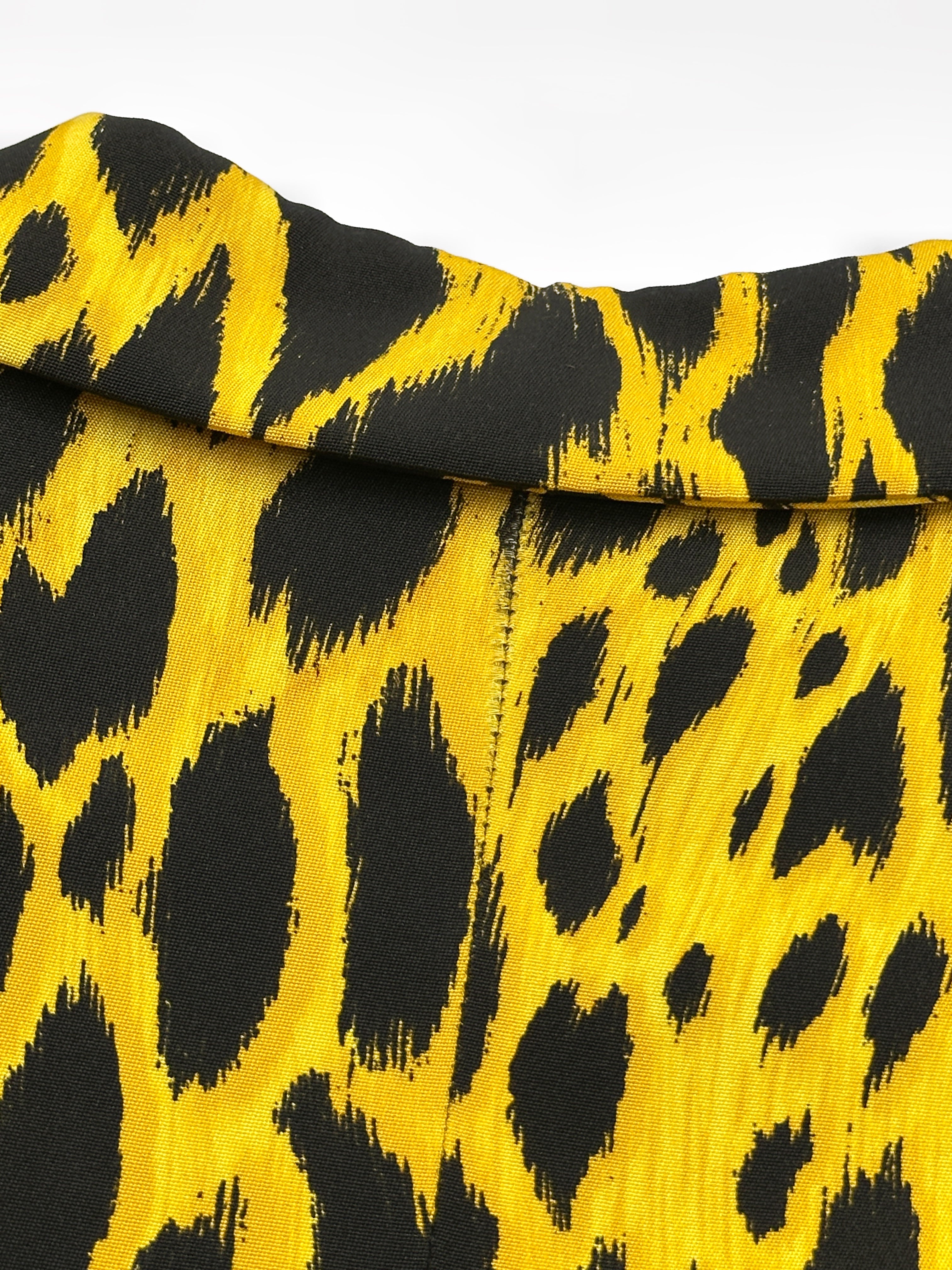 MONUMENTAL Gianni Versace Spring 1992 ANIMALIER Runway Leopard Print Silk Blazer Skirt Set 42 - 22