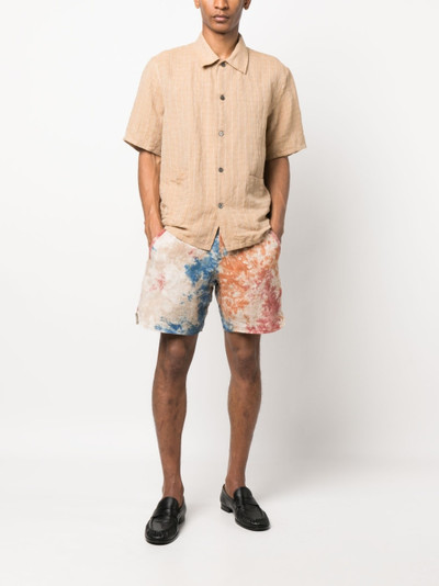 Rhude tie-dye linen drawstring shorts outlook