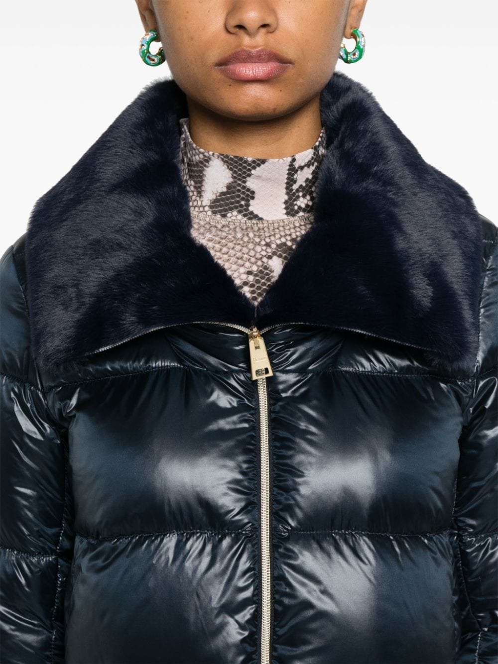 faux-fur collar puffer jacket - 5