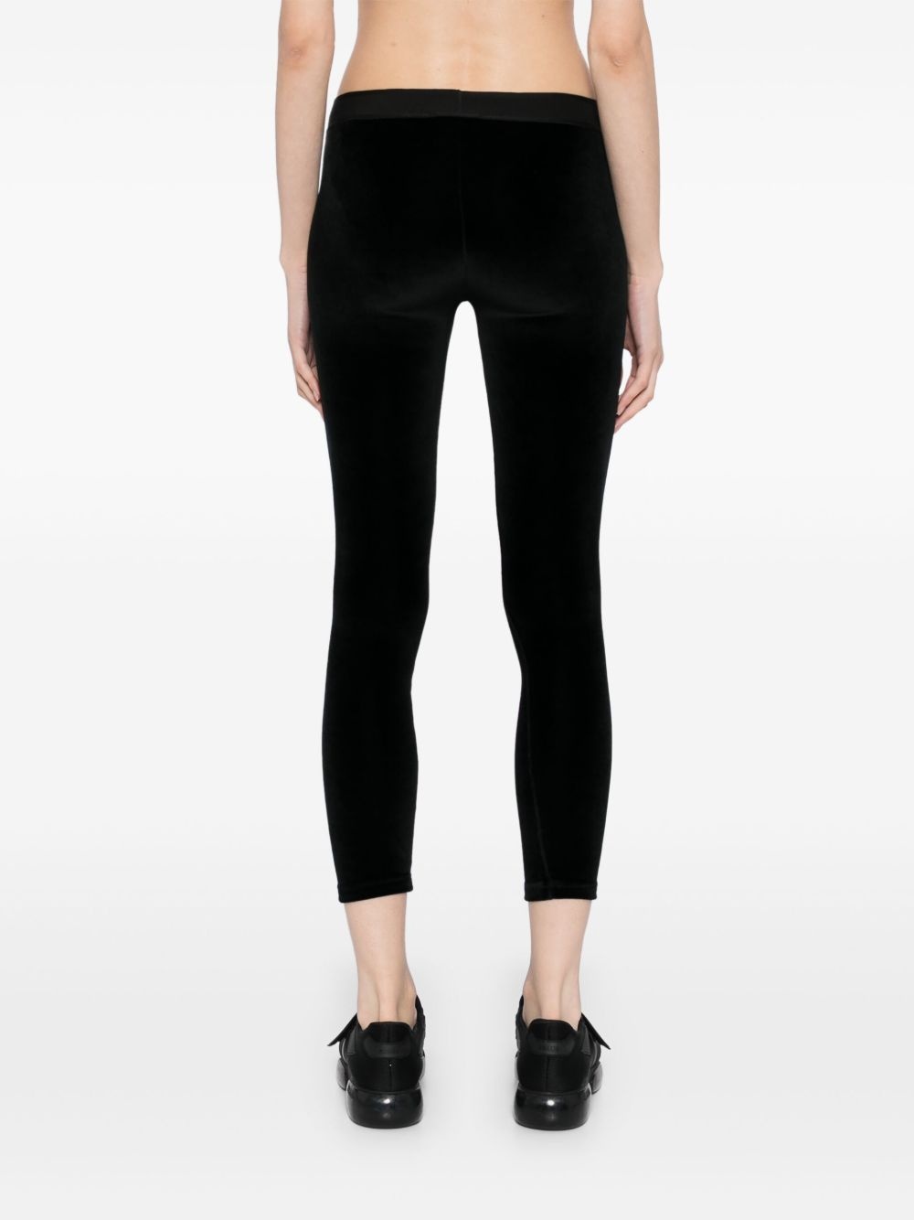 lustrous velour signature leggings - 4