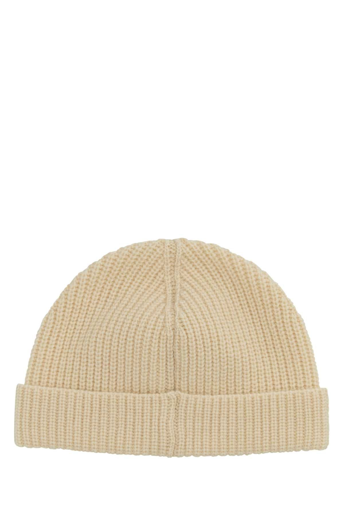 Valentino Garavani Men Sand Cashmere Beanie Hat - 2