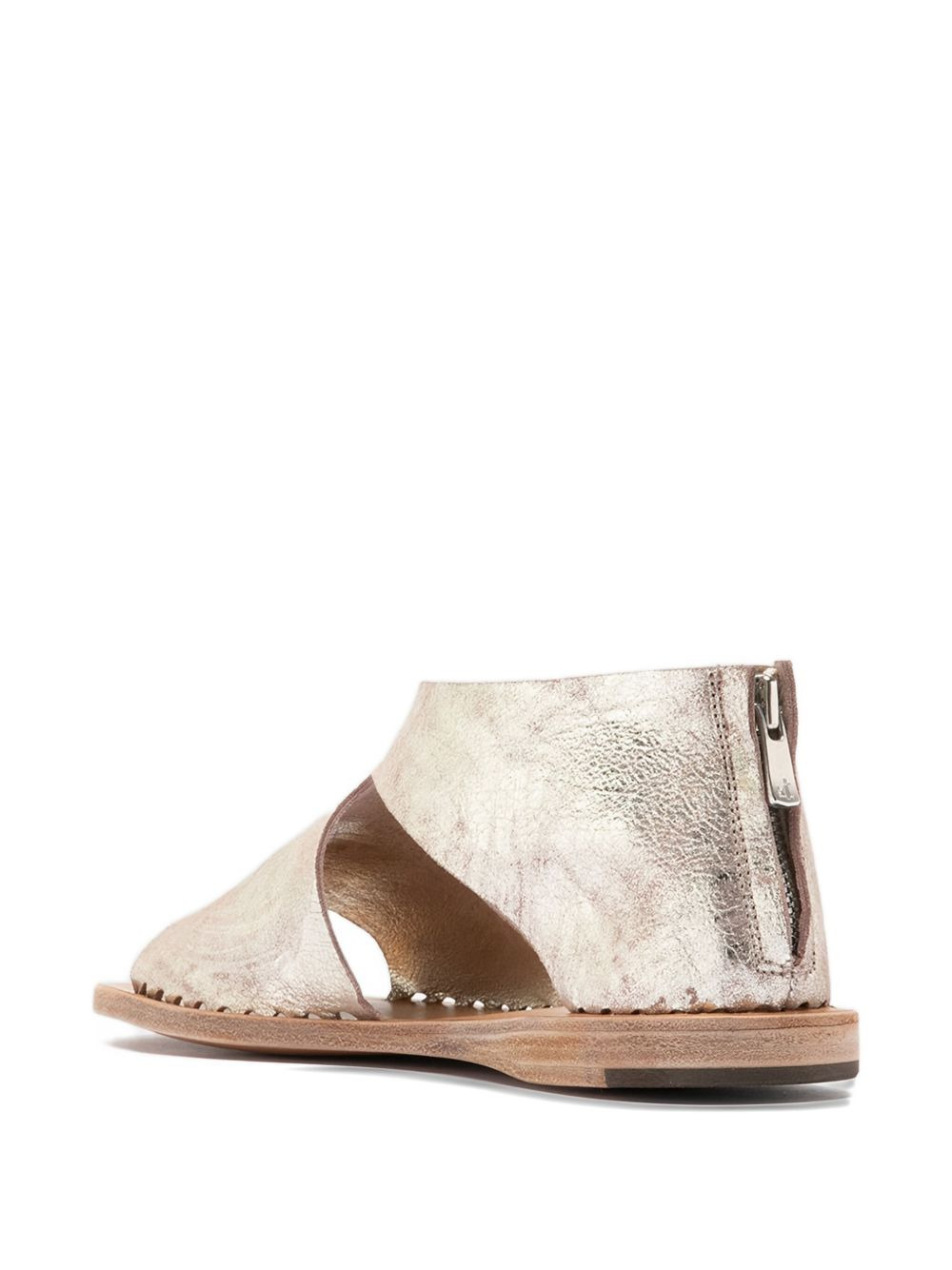 metallic leather sandals - 4