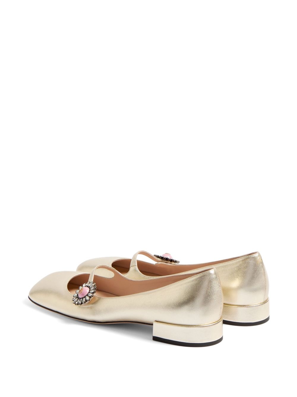 floral appliqué ballerina shoes - 3