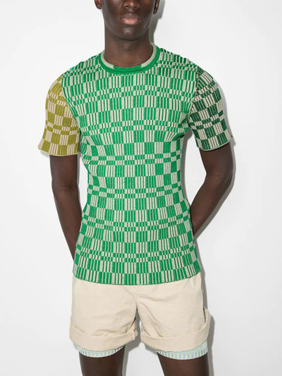 JACQUEMUS Gelati check-pattern knitted T-shirt outlook