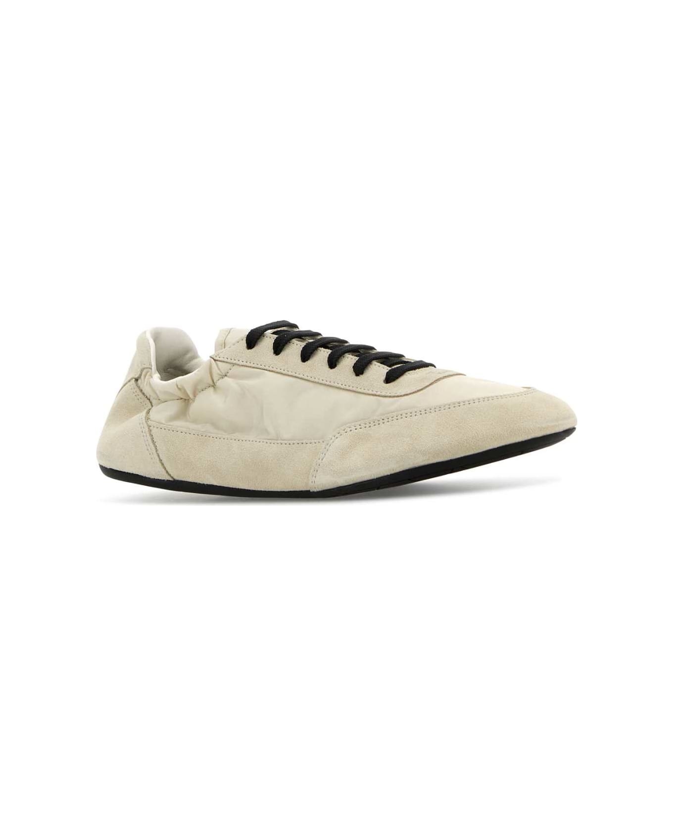Ivory Re-nylon And Suede Collapse Sneakers - 2