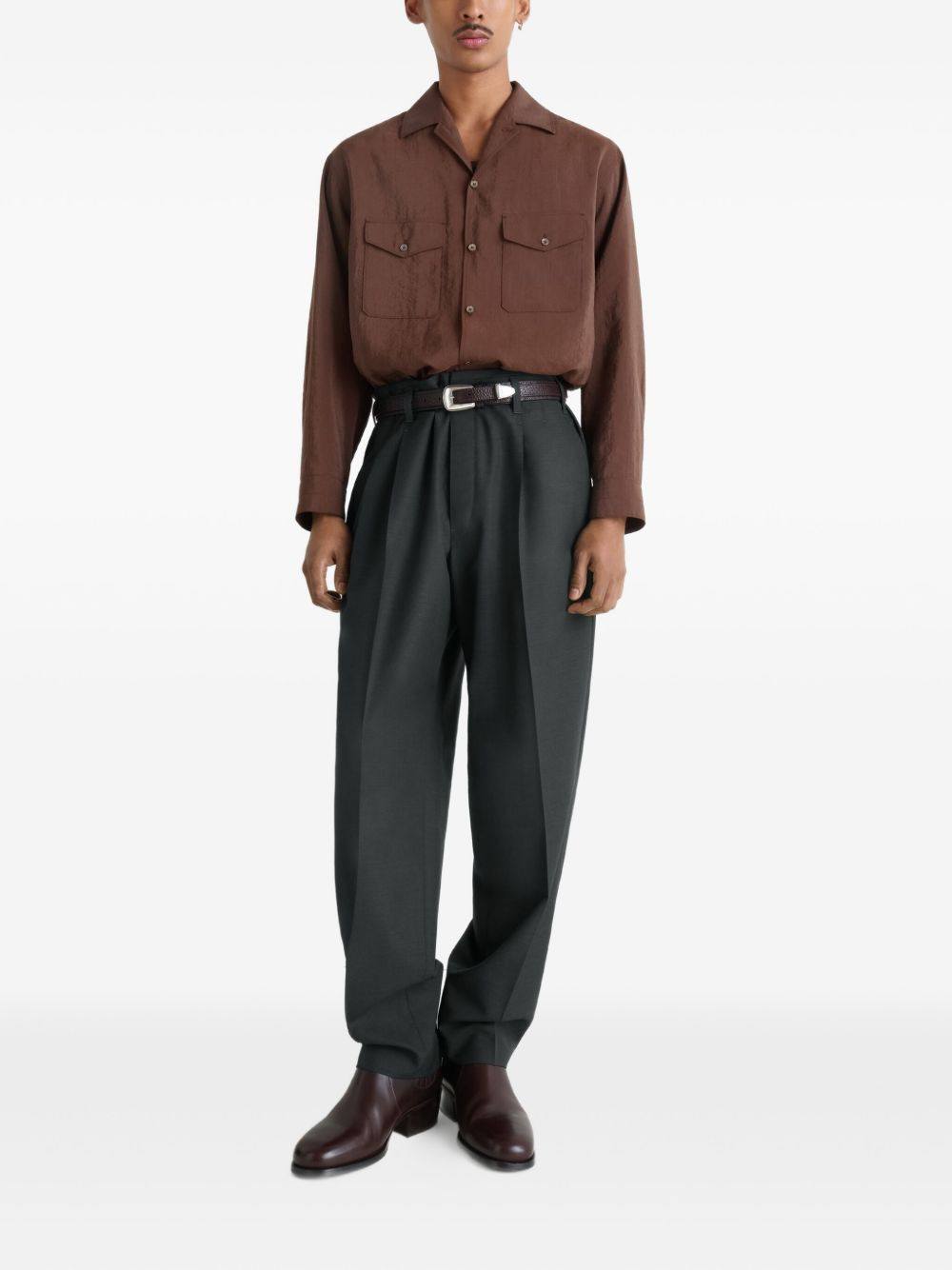 pleated adjustable-waist trousers - 2