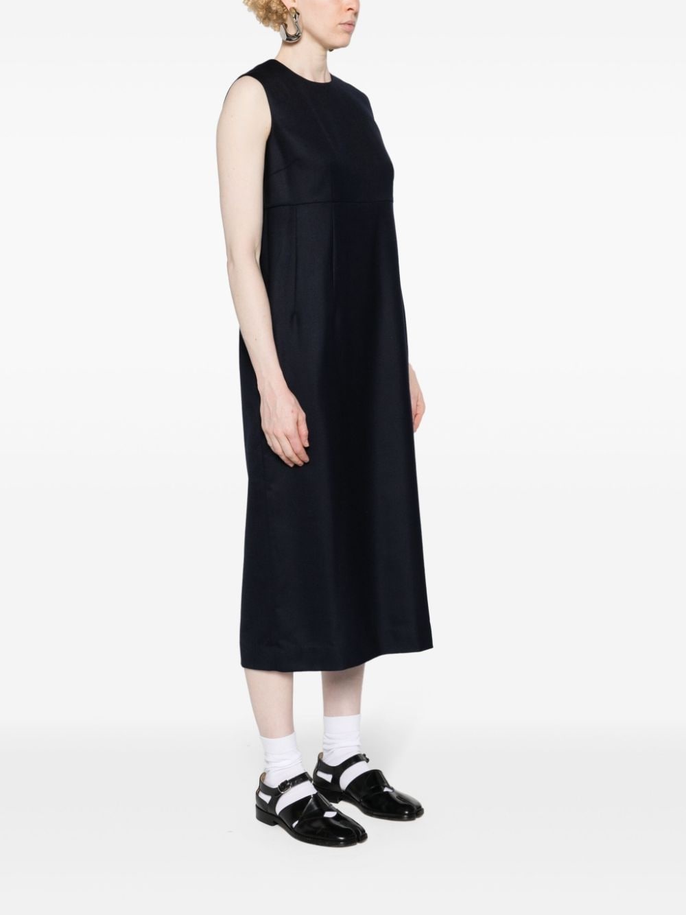 sleeveless wool-blend midi dress - 3