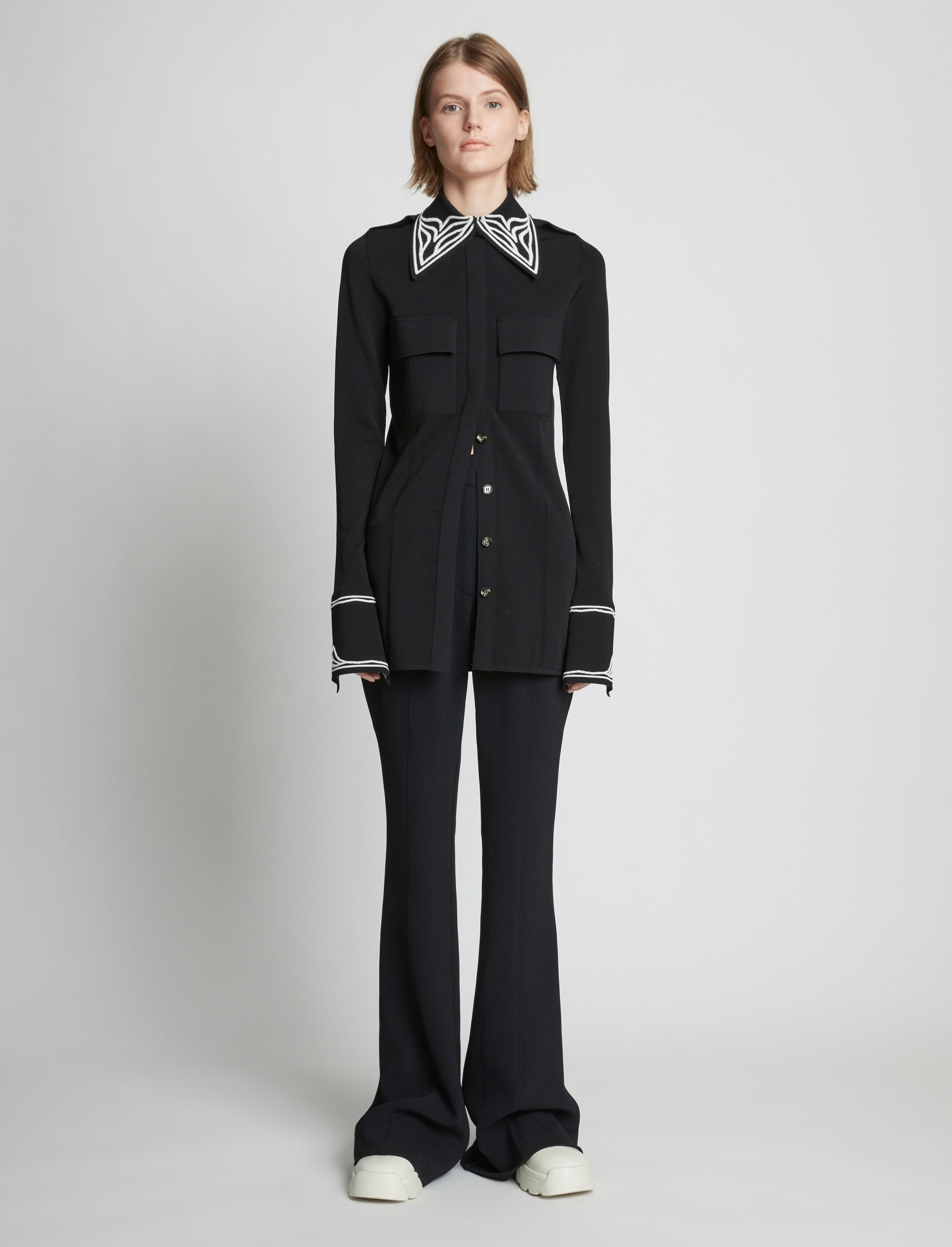 Cloque Jacquard Knit Shirt - 3