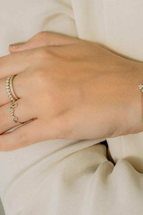 Diamond Love Script Ring - 2