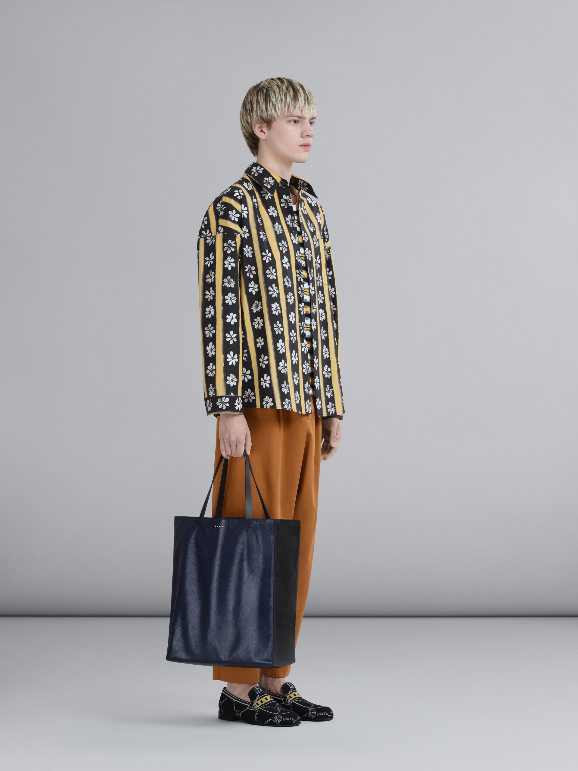 BROWN COTTON GABARDINE PANTS - 5