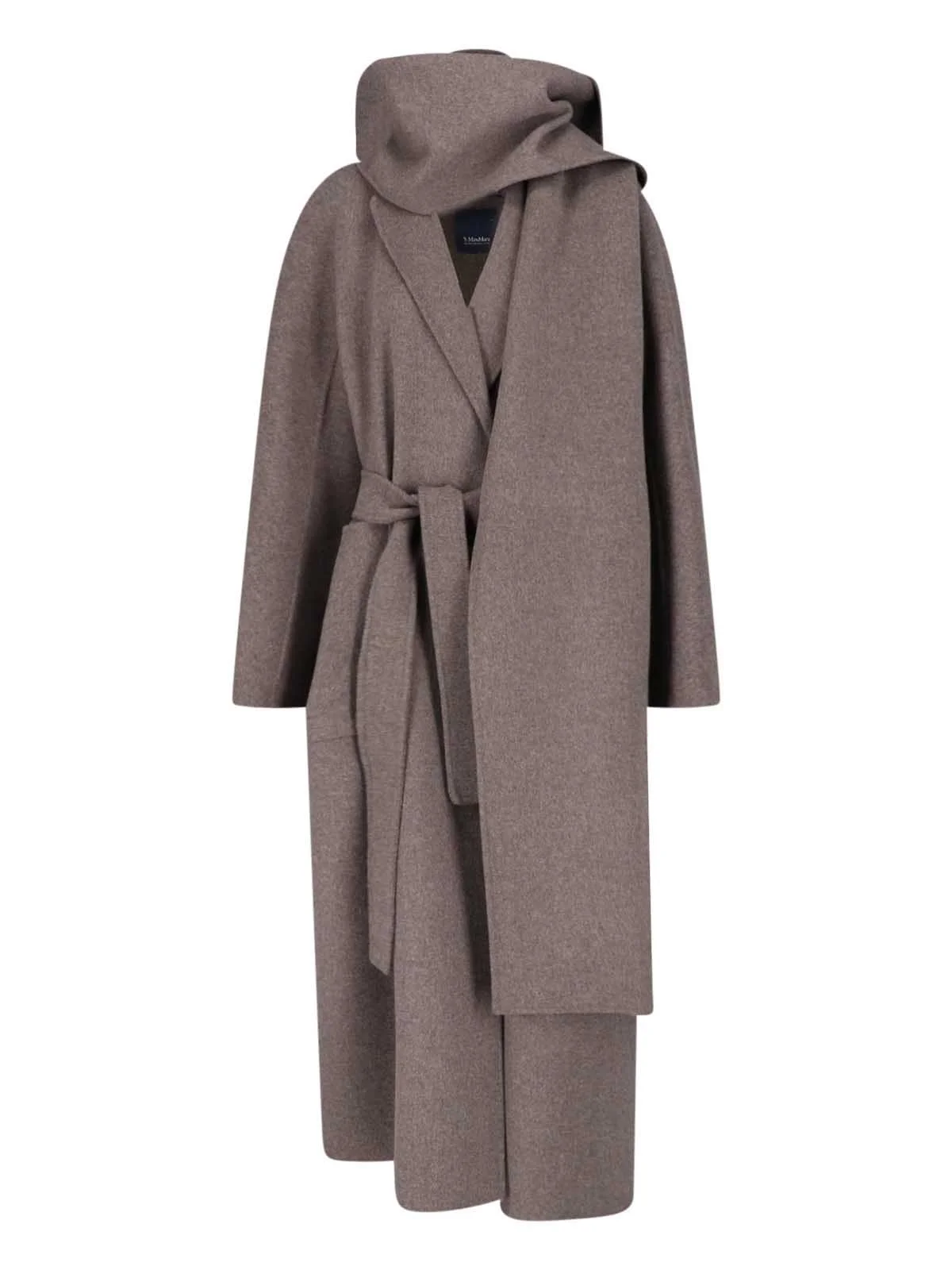 VIRGIN WOOL COAT WITH SCARF - 1