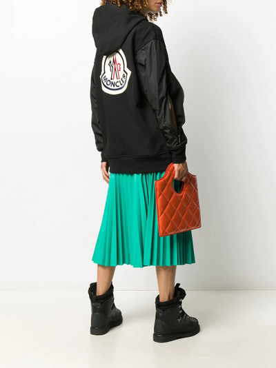 Moncler panelled logo print hoodie outlook