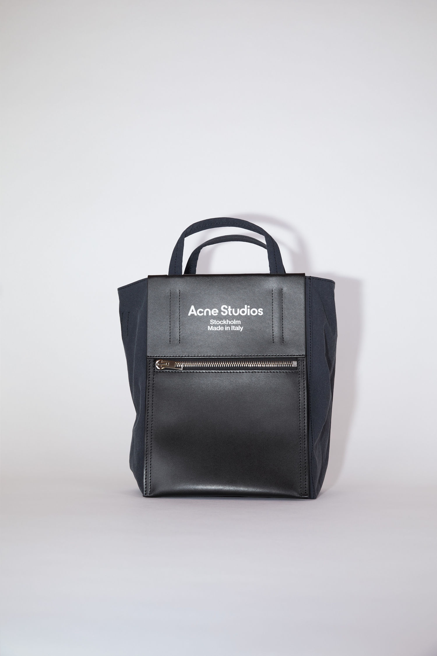 Papery nylon tote bag - Black/Black - 1