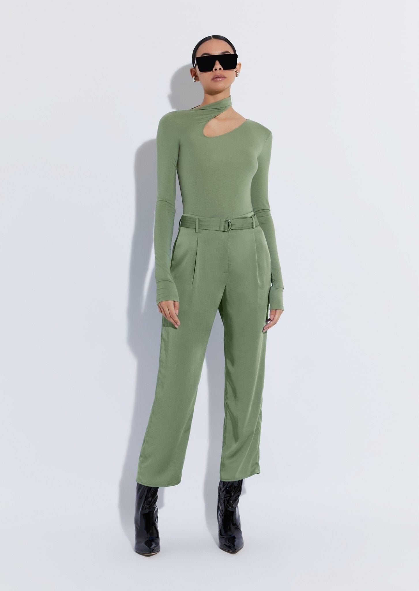 Modal Jersey Asymmetric Slit Tee - 2