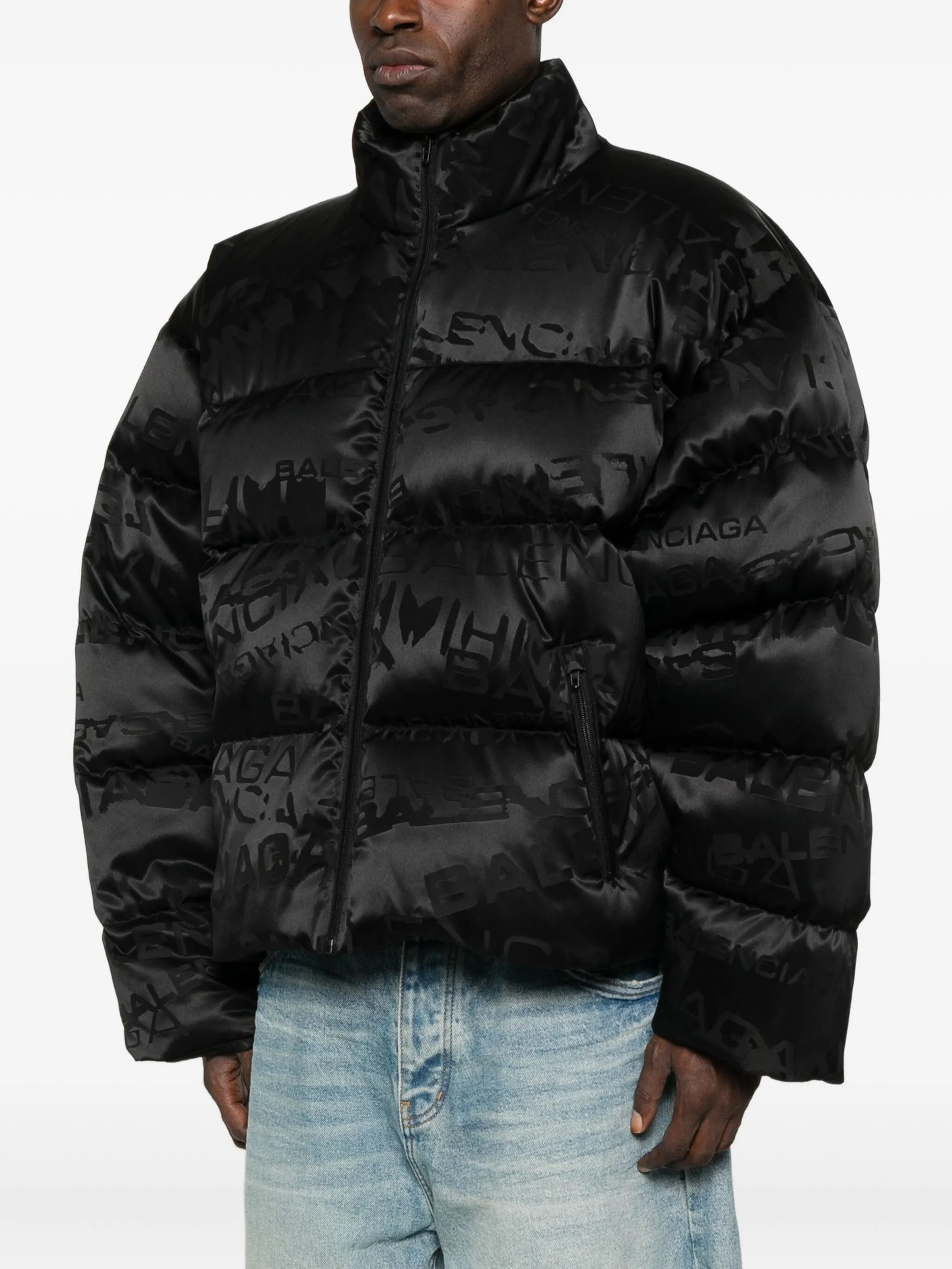 Balenciaga Logo-pattern Quilted Jacket - 2