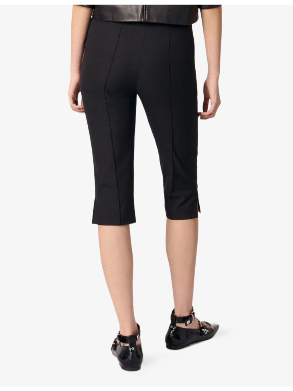 Side-Split High-Rise Stretch-Woven Capri Trousers - 4