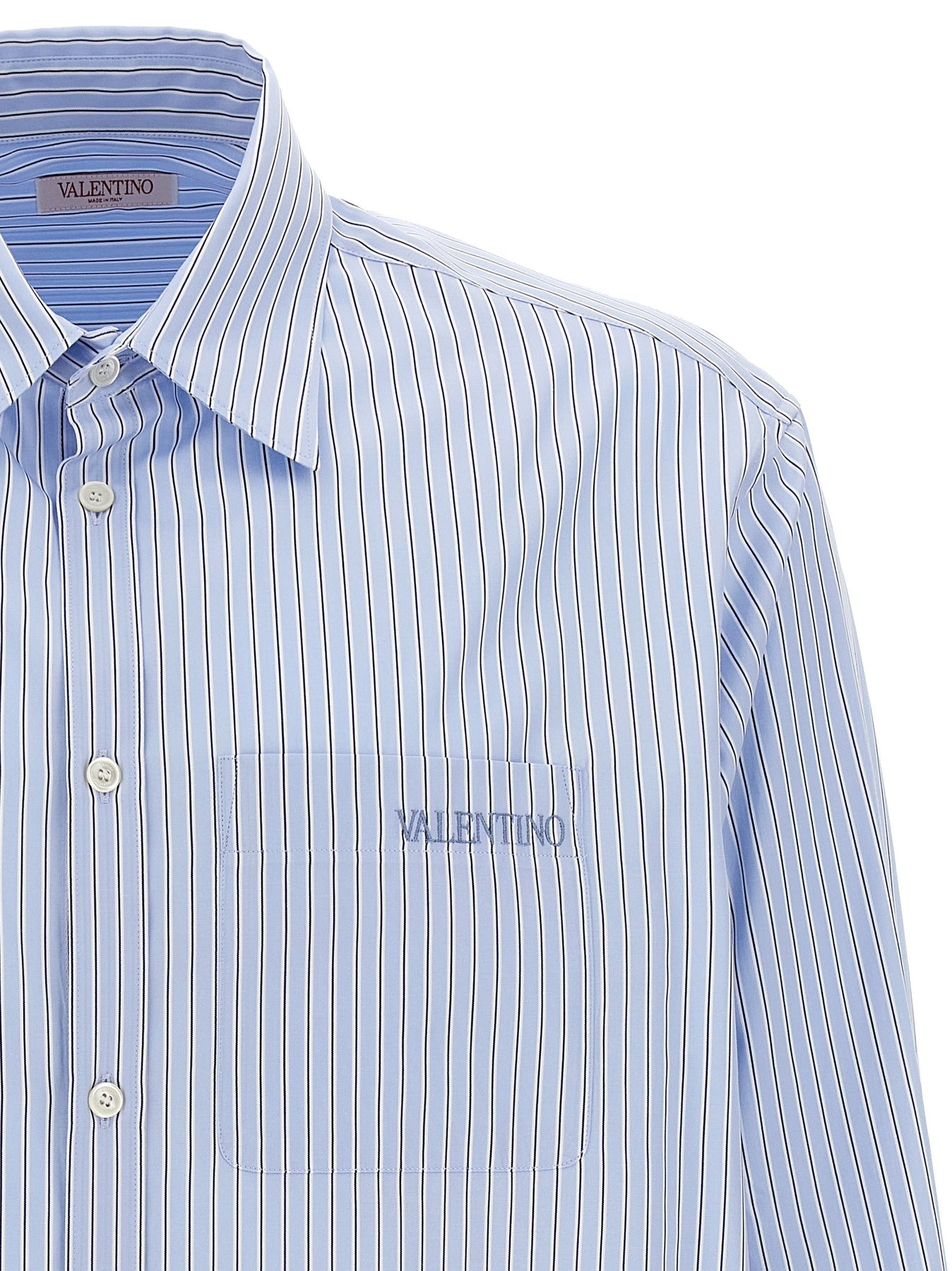 Valentino Striped Shirt Shirt, Blouse Light Blue - 3