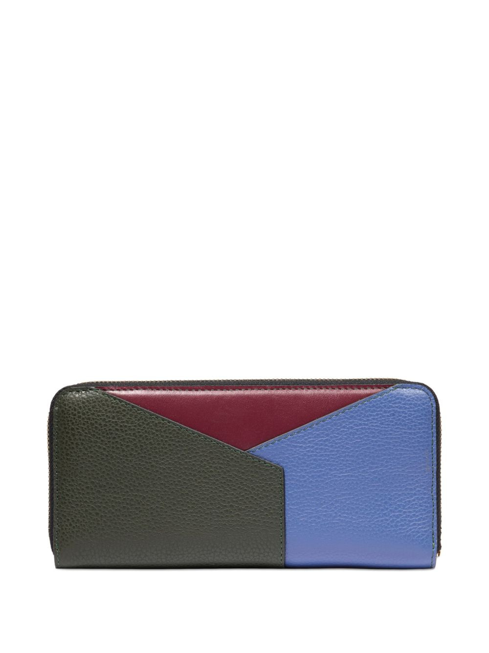geometric panelled leather wallet - 2
