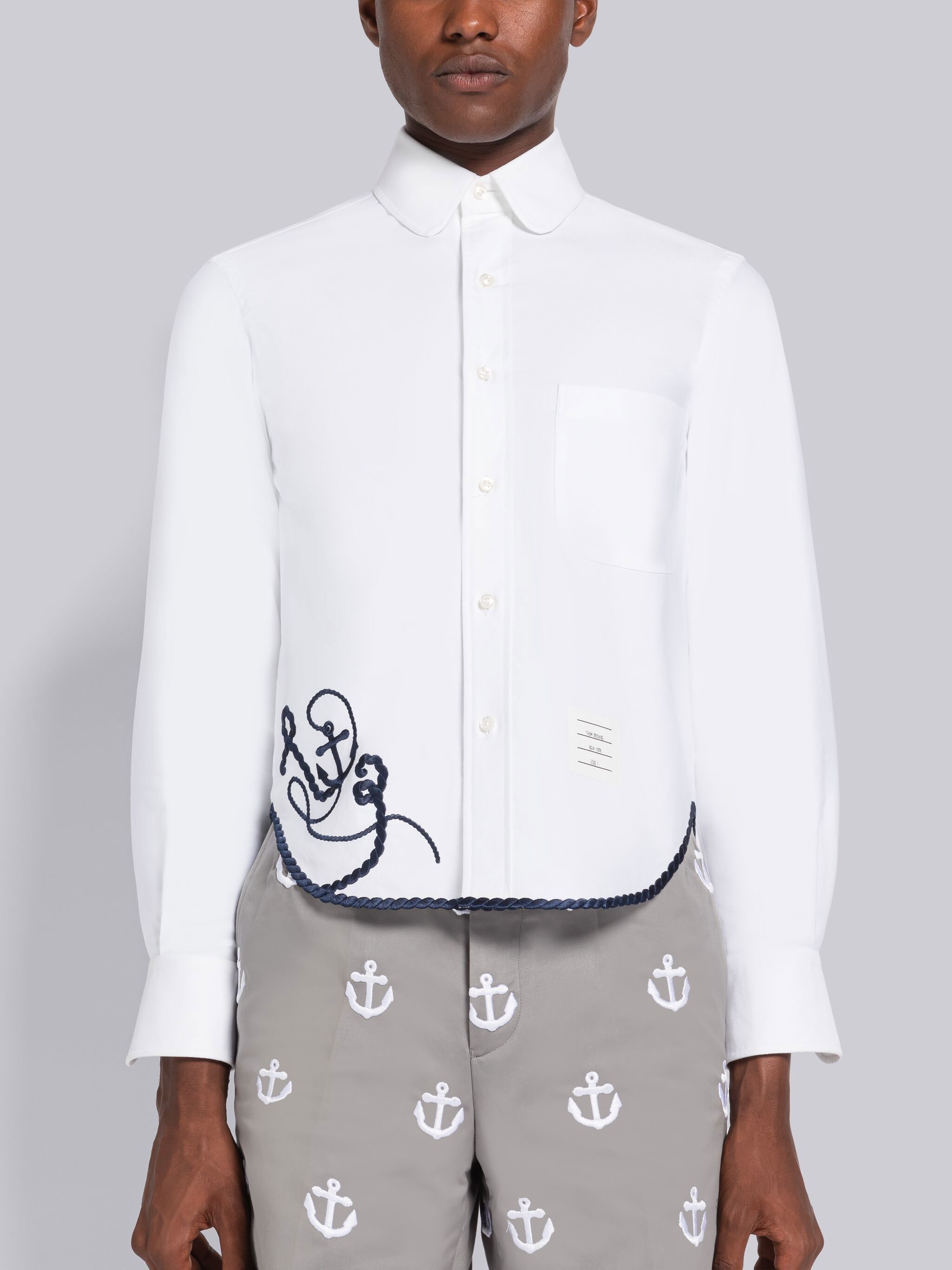Rope and Anchor Round Collar Shirt - 1