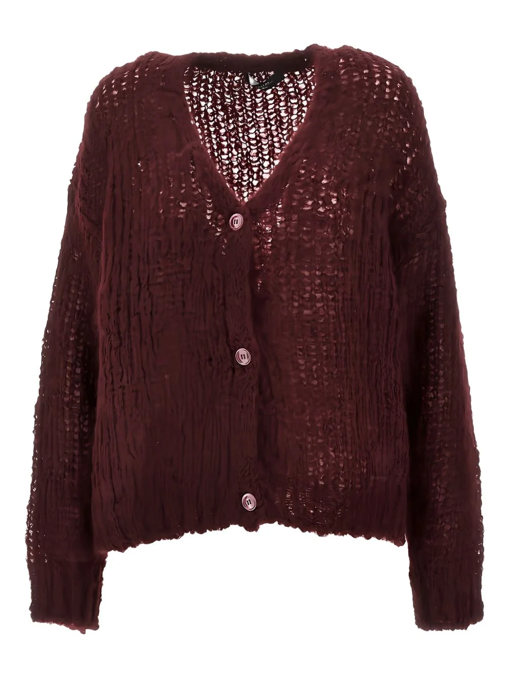 button textured knit cardigan - 1