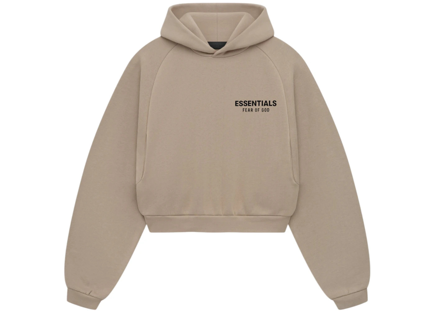 Fear of God Essentials Women's Fleece Cropped Hoodie Desert Sand - 1