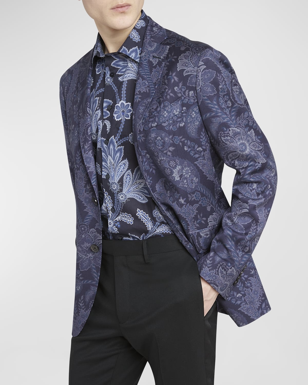 Men's Lightweight Paisley-Print Jacket - 6