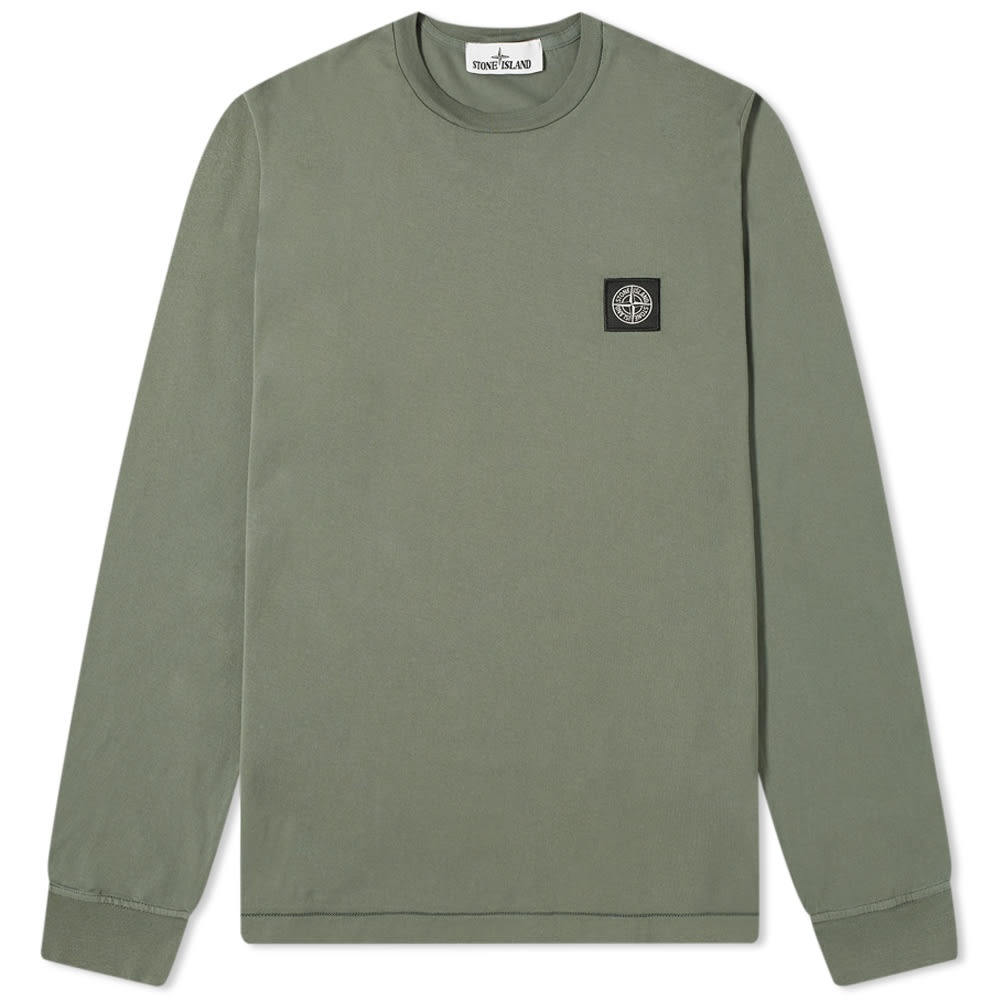 Stone Island Long Sleeve Patch Logo Tee - 1