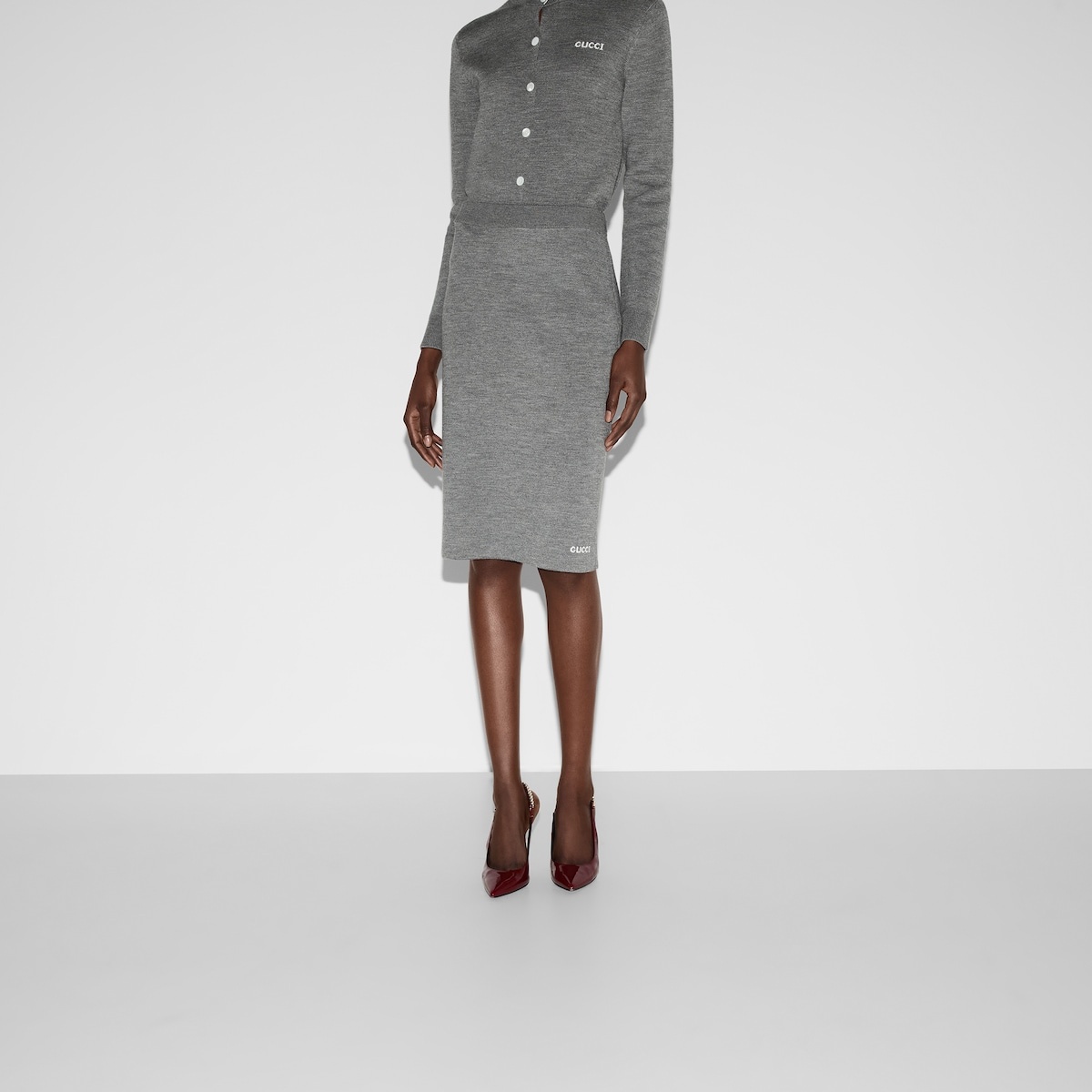 Wool jacquard skirt - 3