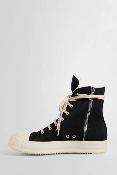 Rick owens drkshdw men's black high sneaks in cotton nylon faille - 4