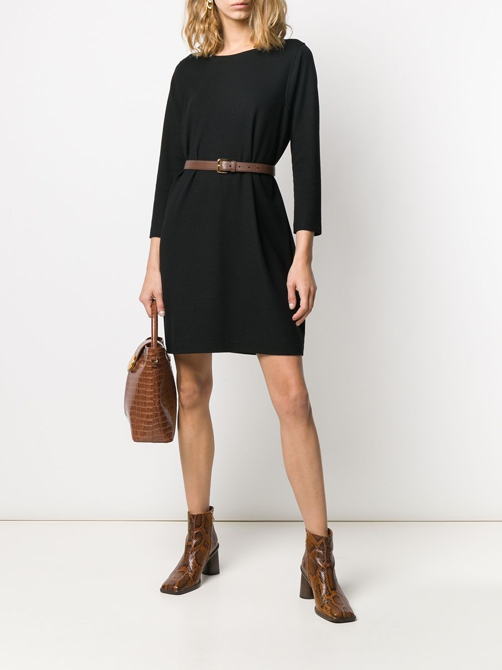 boat neck shift dress - 2