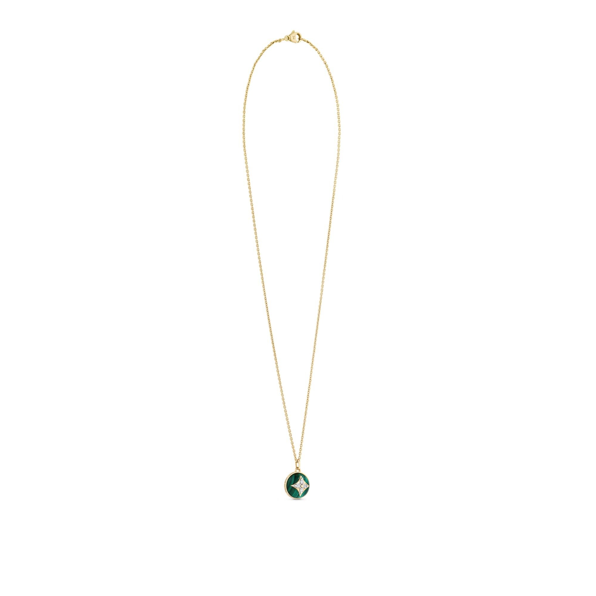 B Blossom Pendant, Yellow Gold, White Gold, Malachite And Diamonds - 3