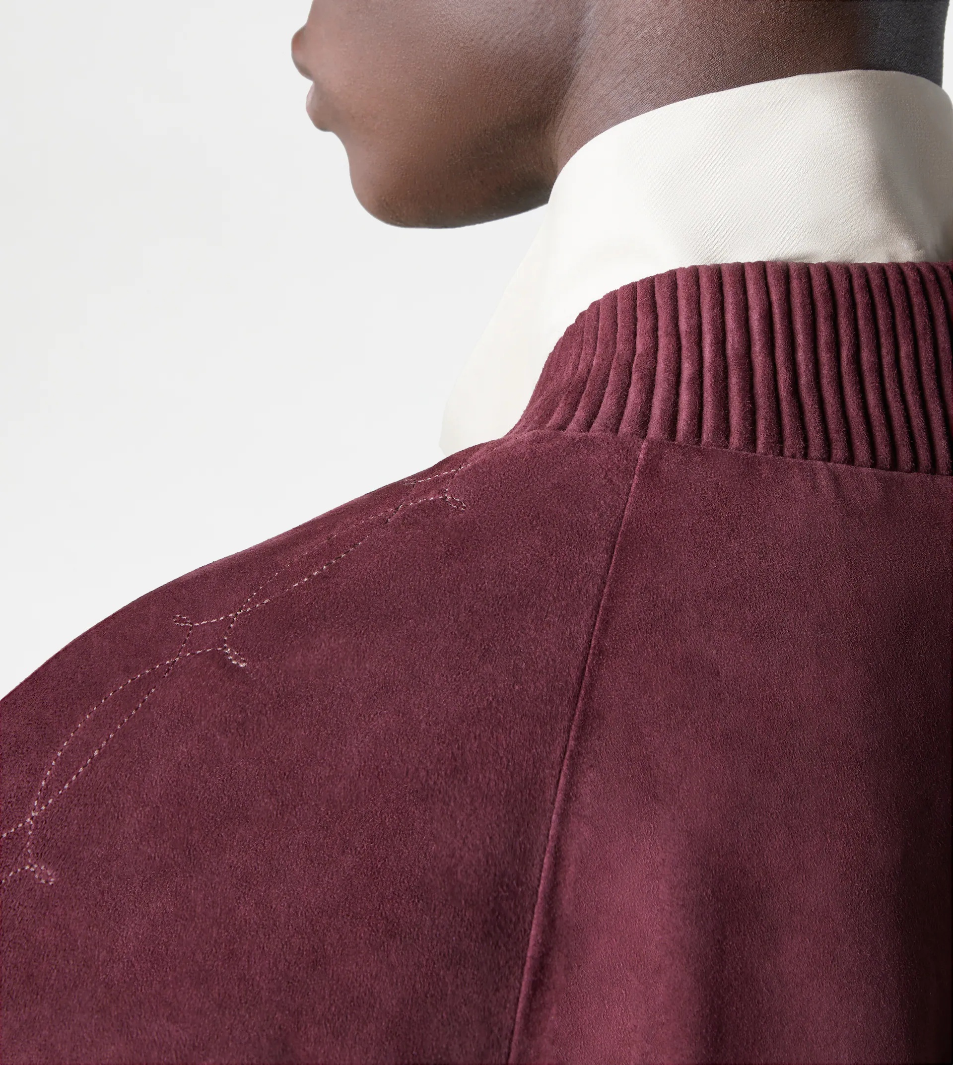 TRACKSUIT JACKET IN SUEDE - BURGUNDY - 13