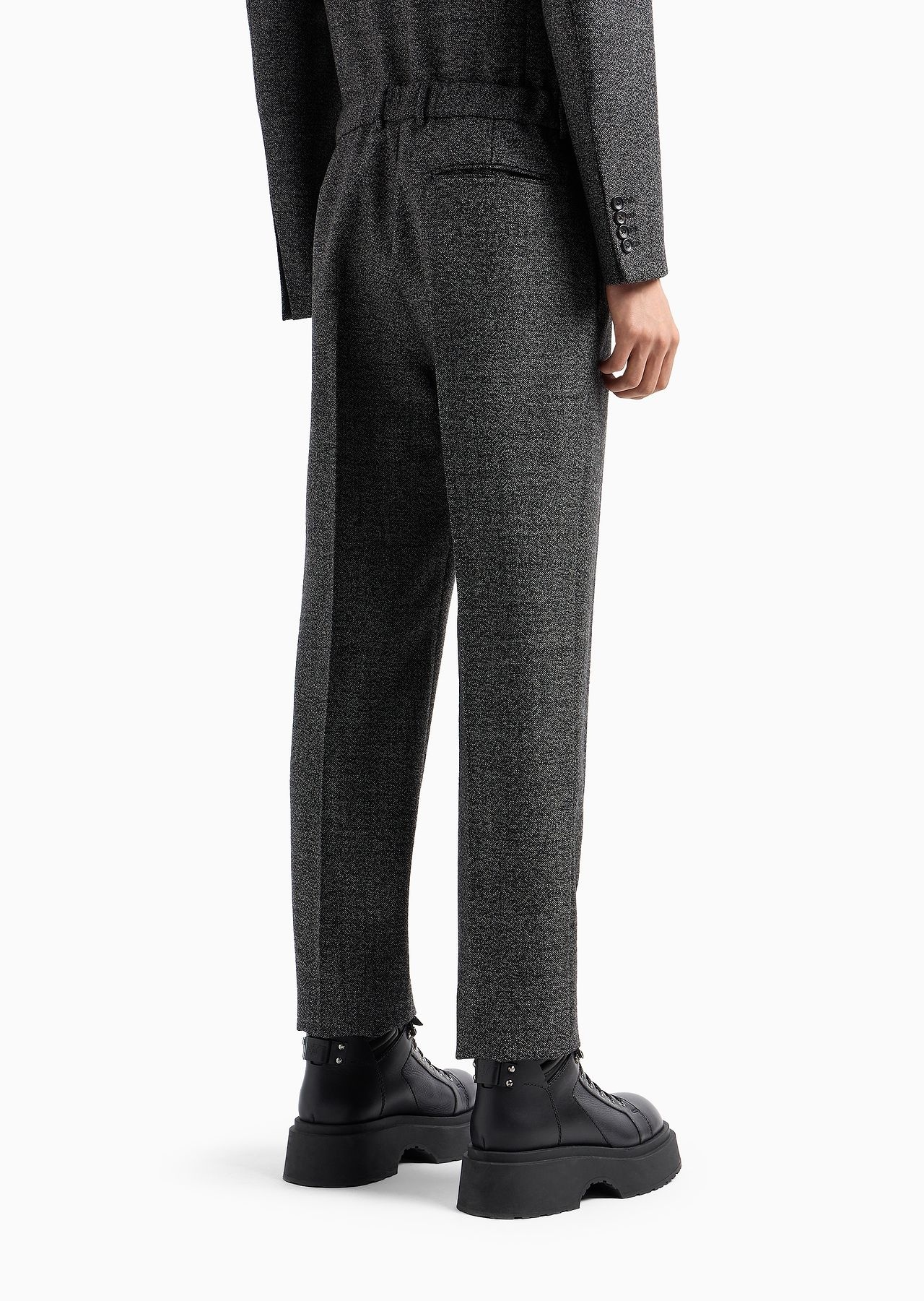 Mouliné-wool compact-grisaille trousers - 3