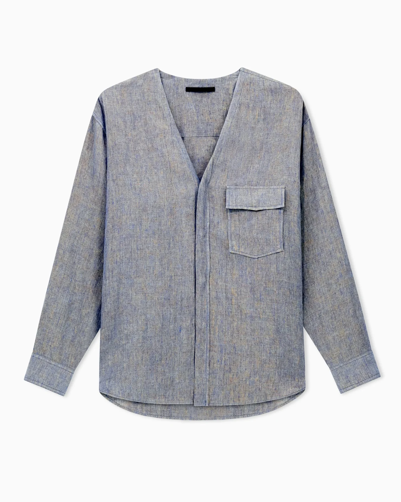 SHIRT JACKET IN PURE LINEN CANVAS - 1