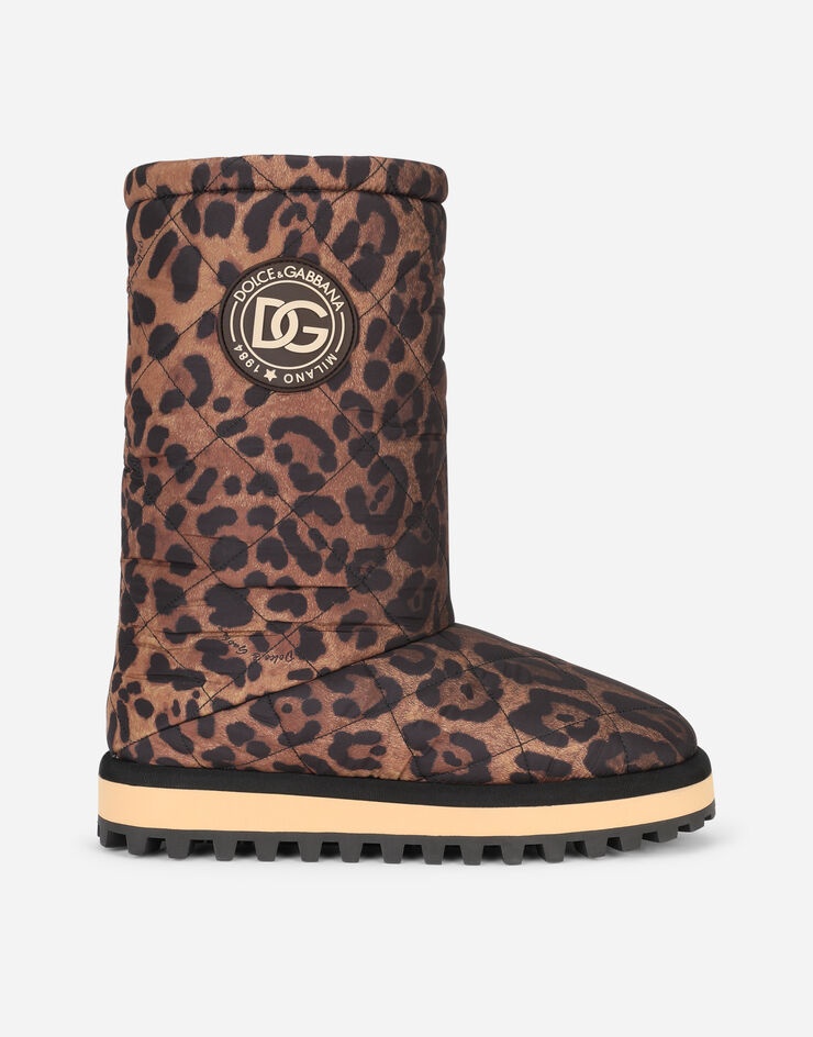 Leopard-print nylon city boots - 1