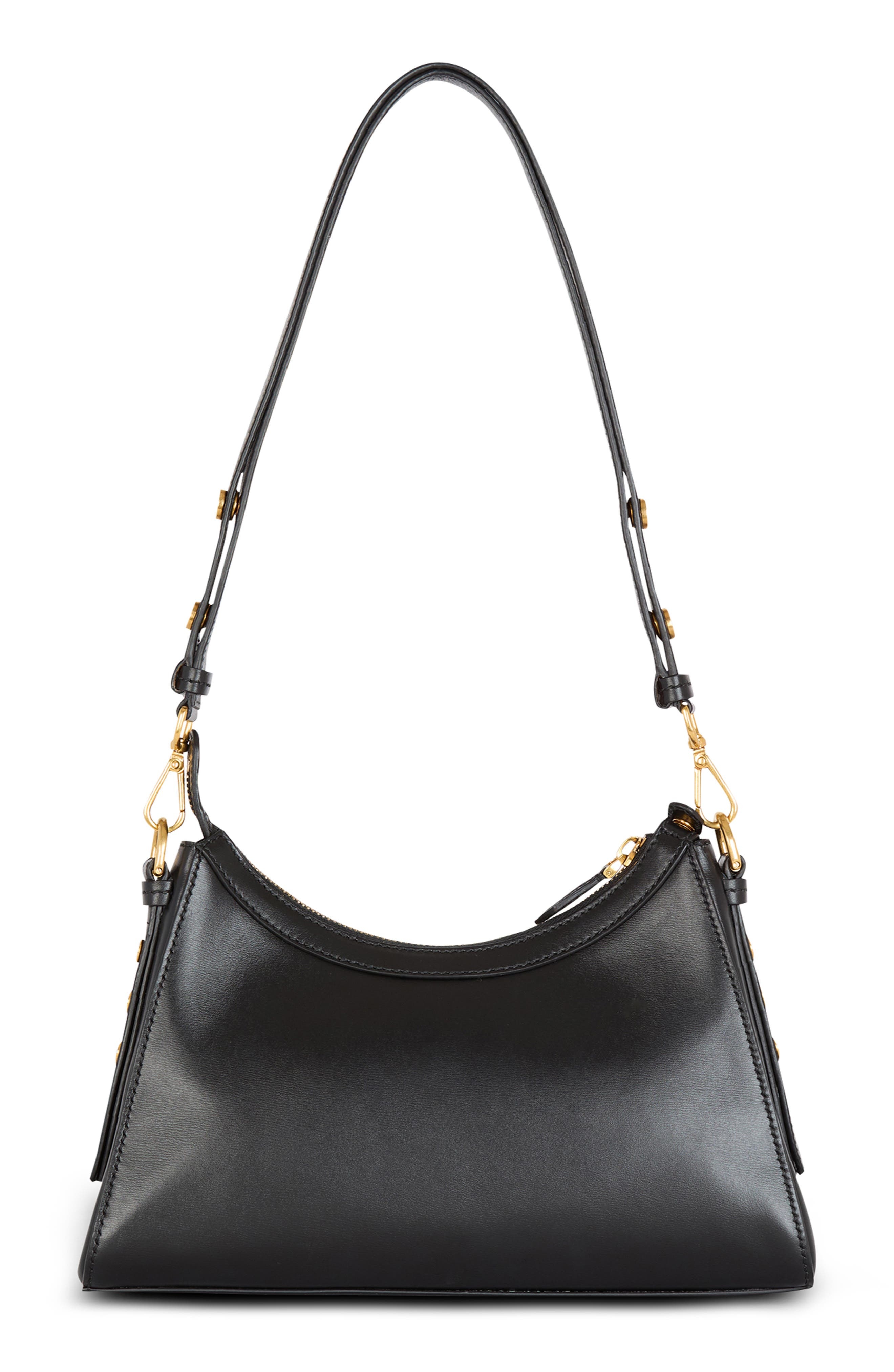 Balmain B-Buzz Leather Top Hobo Bag in 0Pa Black at Nordstrom - 4