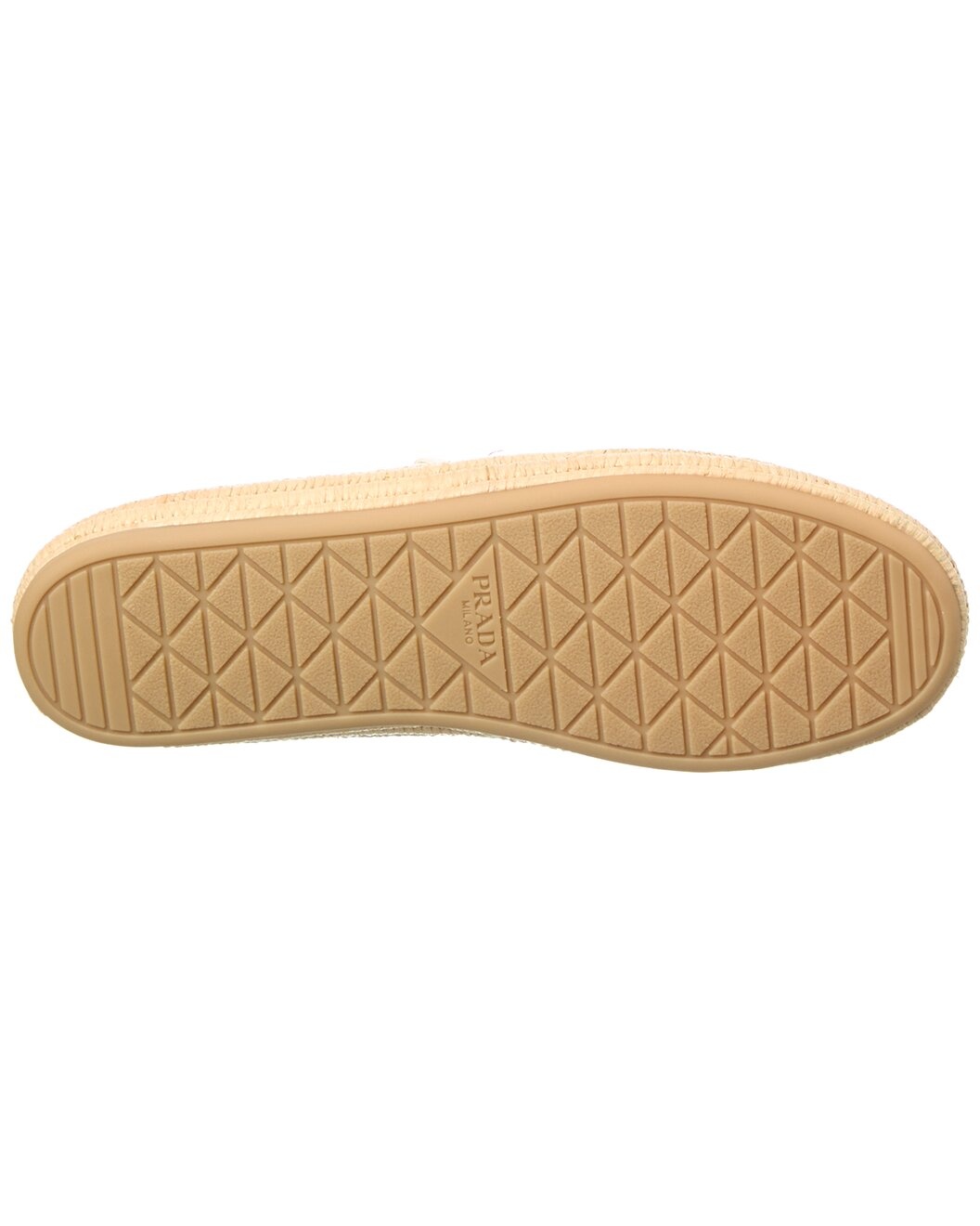 Prada Logo Leather & Raffia Ballet Flat - 4