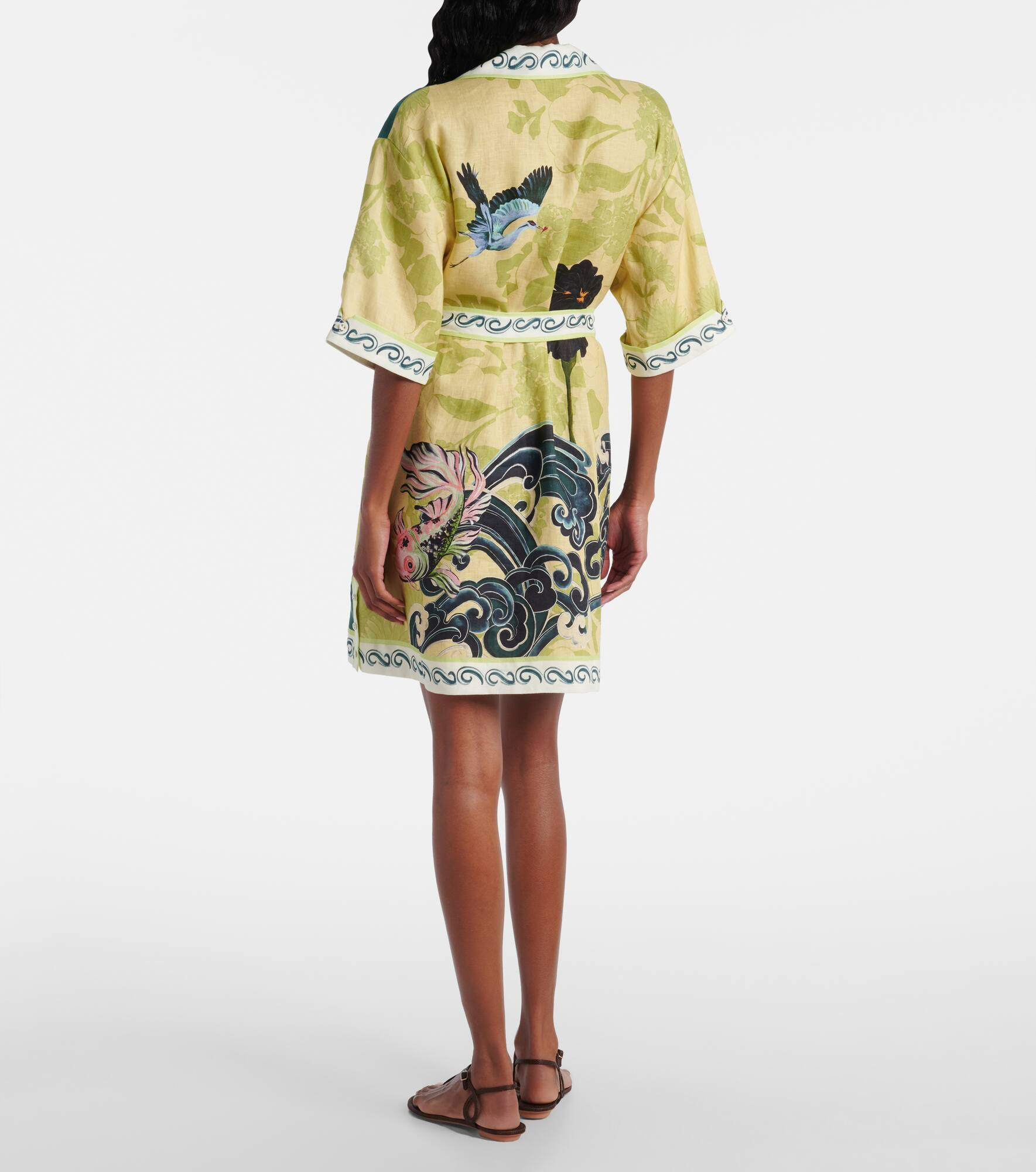 Rochester belted linen minidress - 3