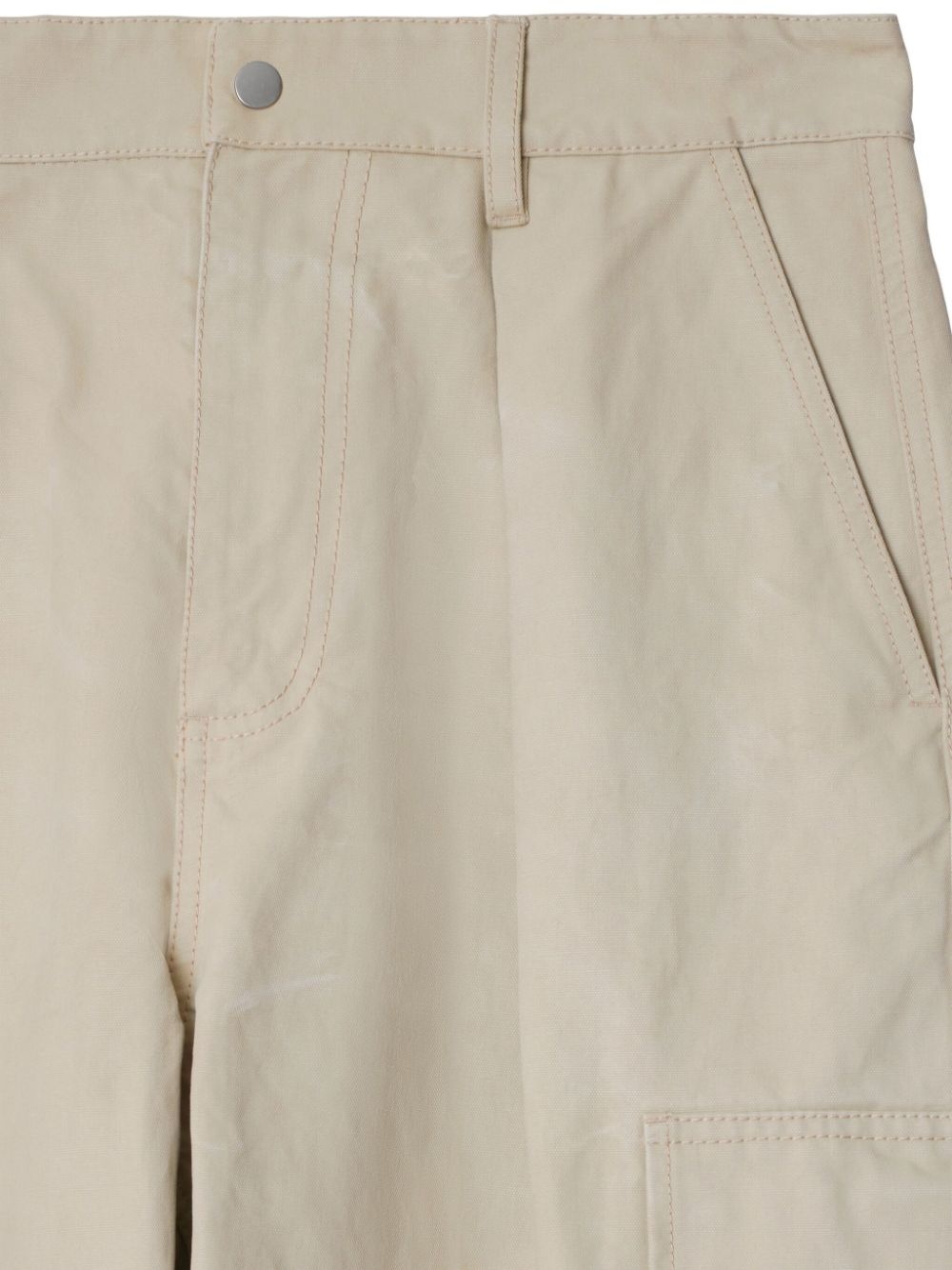 wide-leg cotton cargo trousers - 6