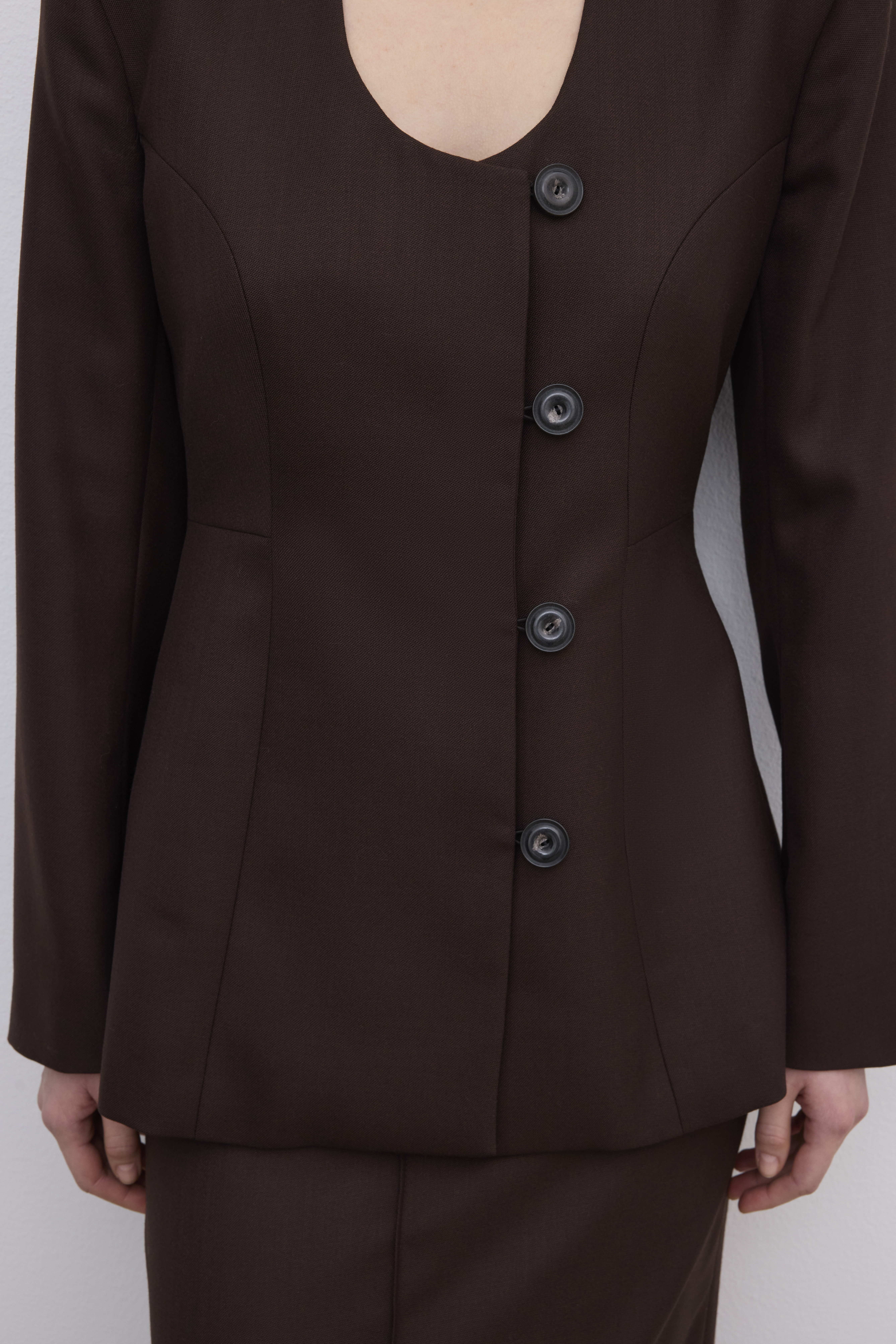 Collarless Blazer - 3