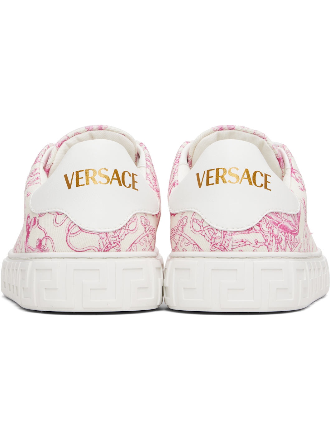 Off-White & Pink Underwater Barocco Greca Sneakers - 2