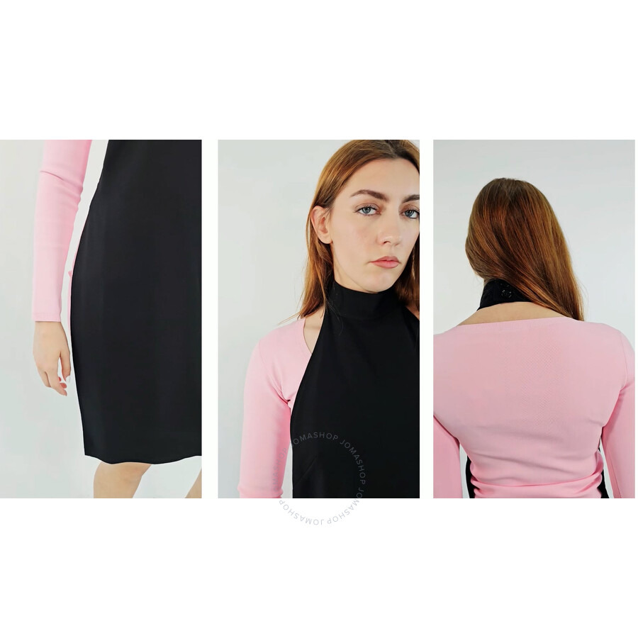 Burberry Ladies Black Silk Bib Funnel-Neck Sleeveless Dress - 3