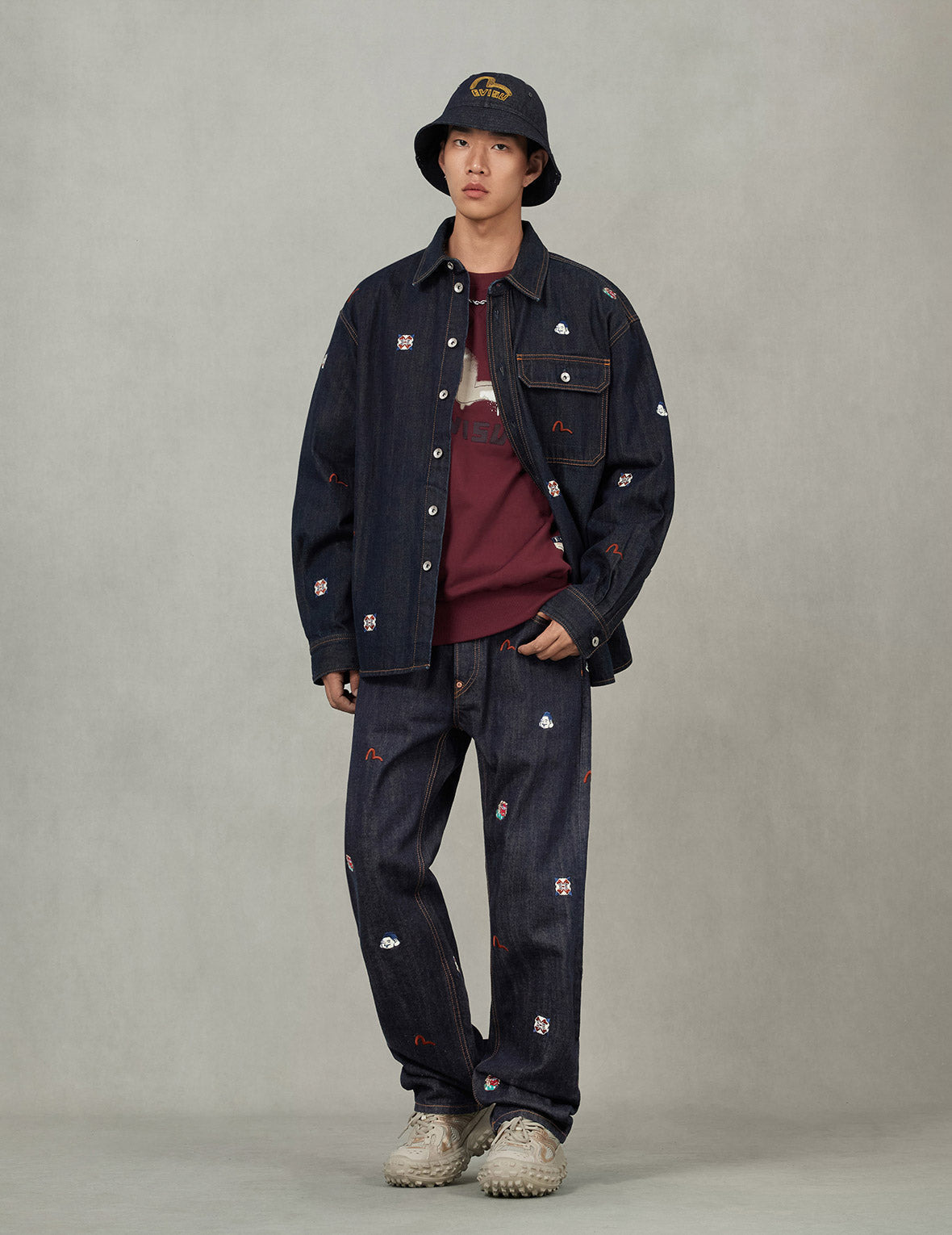 Allover Embroidery Regular Fit Denim Shirt Jacket - 7