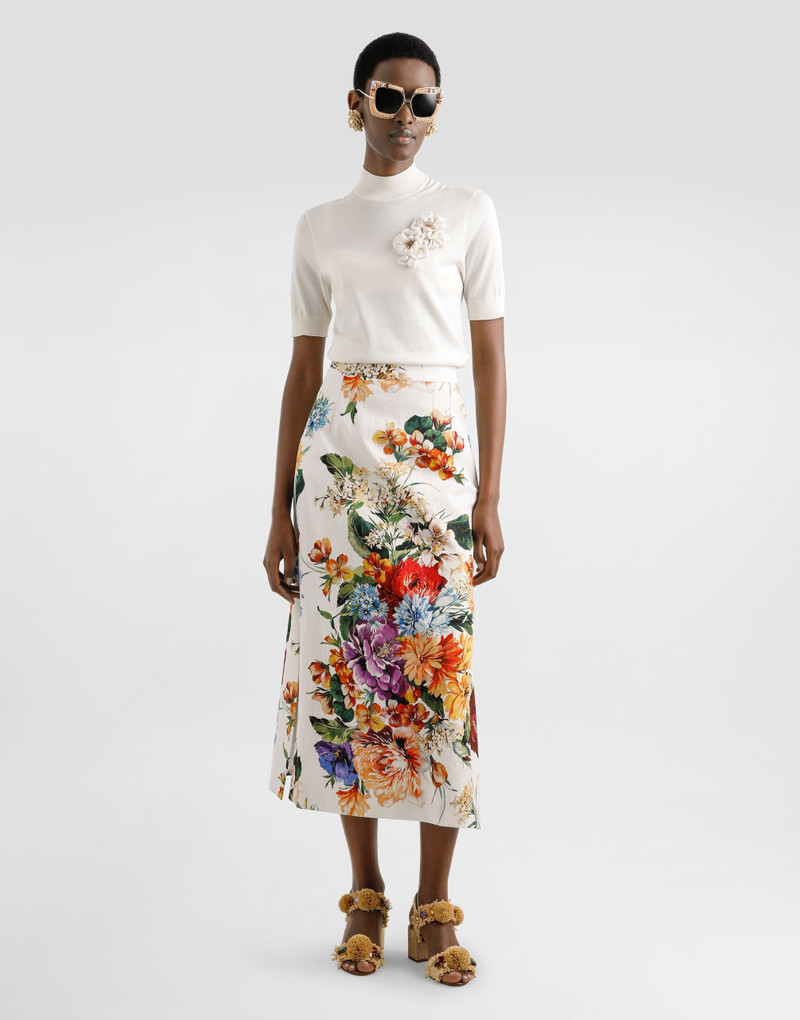 Dolce & Gabbana Silk pullover with flower brooch outlook