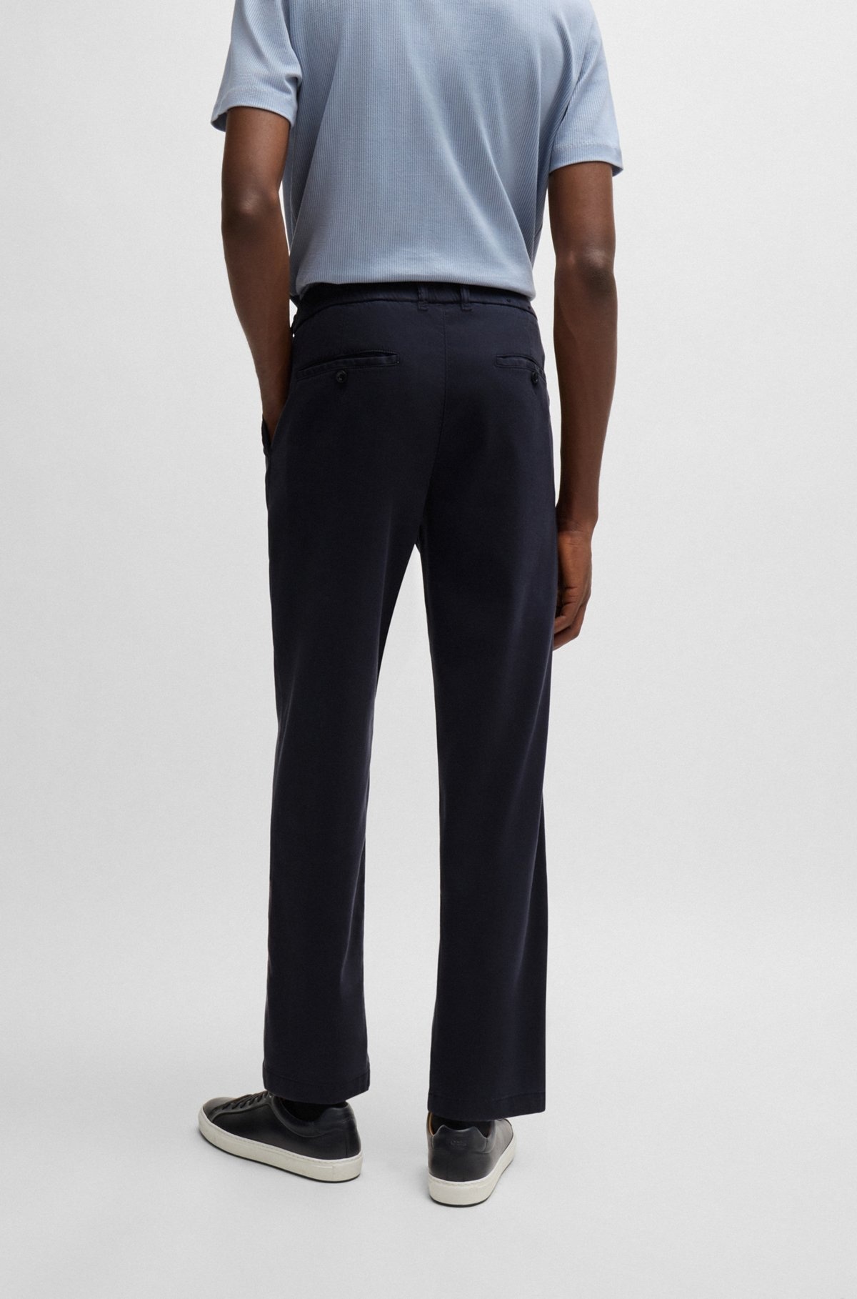 TAPERED-FIT REGULAR-RISE TROUSERS IN STRETCH TWILL - 4