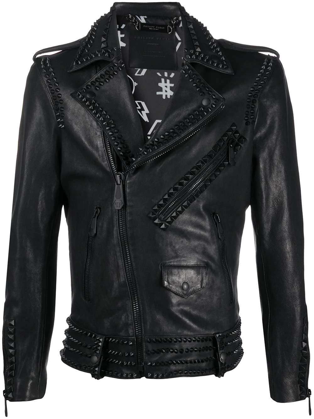 studded biker jacket - 1