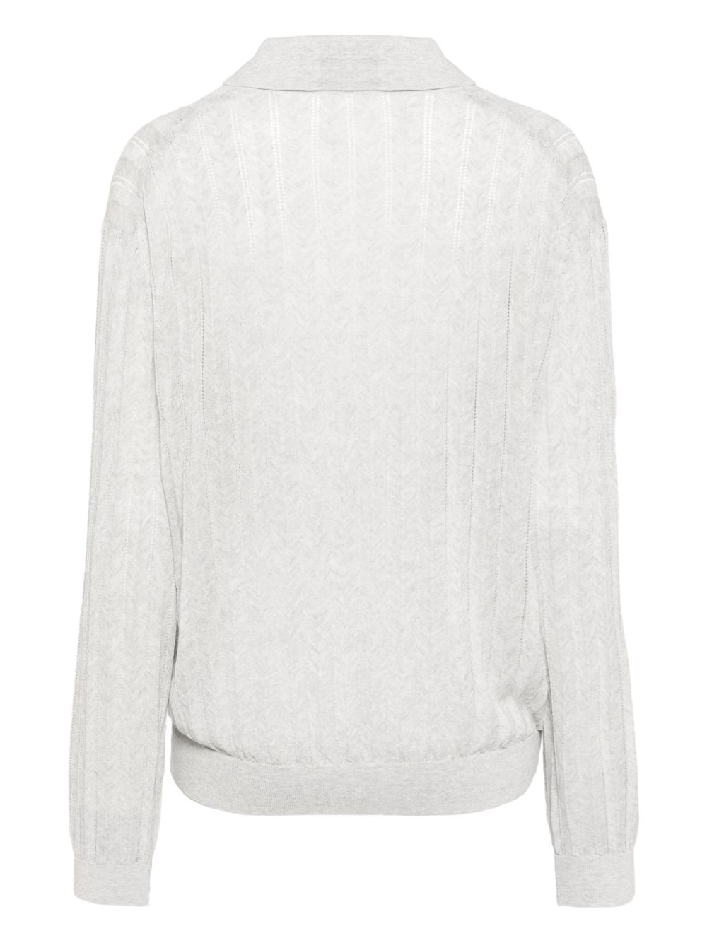 lace ribbed polo shirt - 2