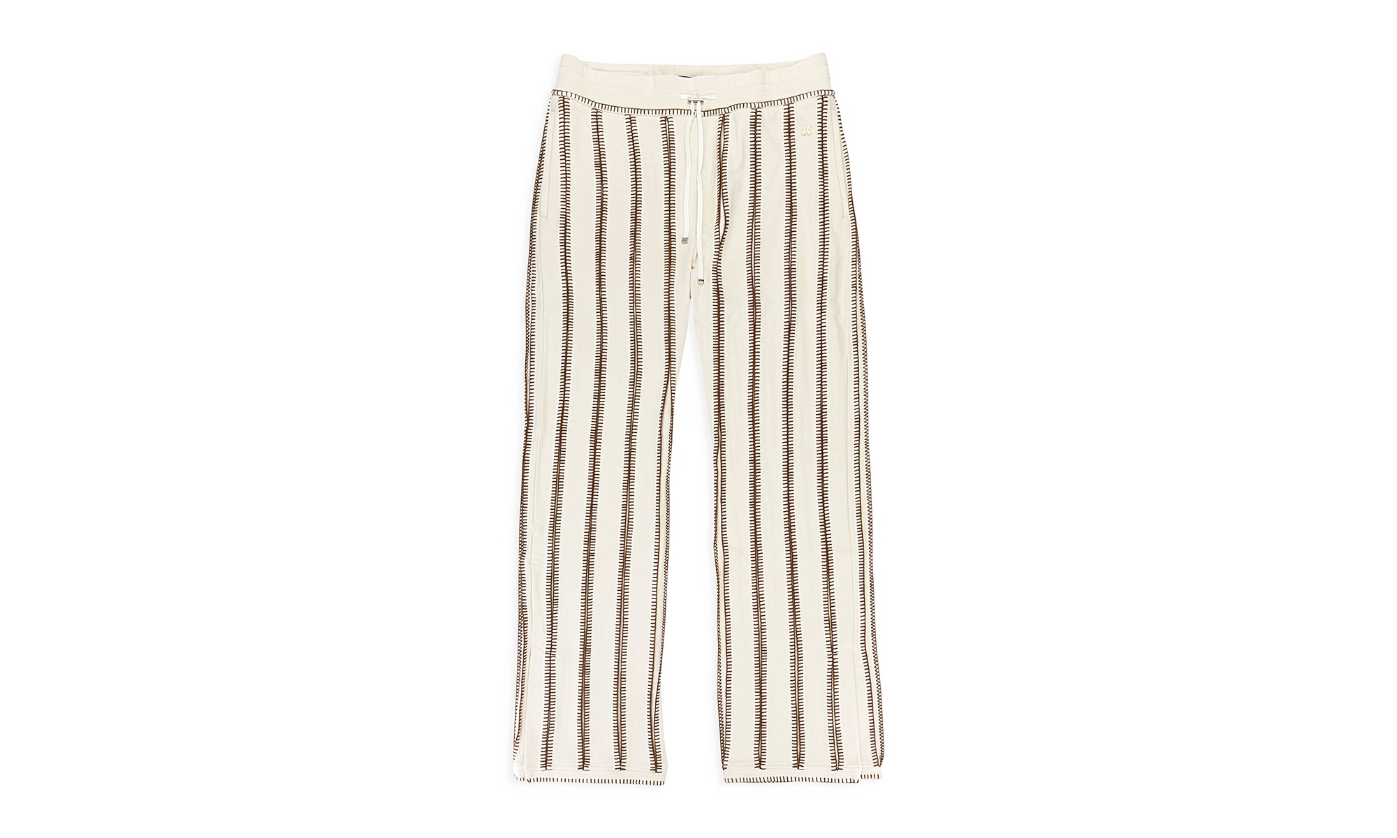 STITCH FLARE COTTON ALABASTER TRACK PANTS "Beige" - 1