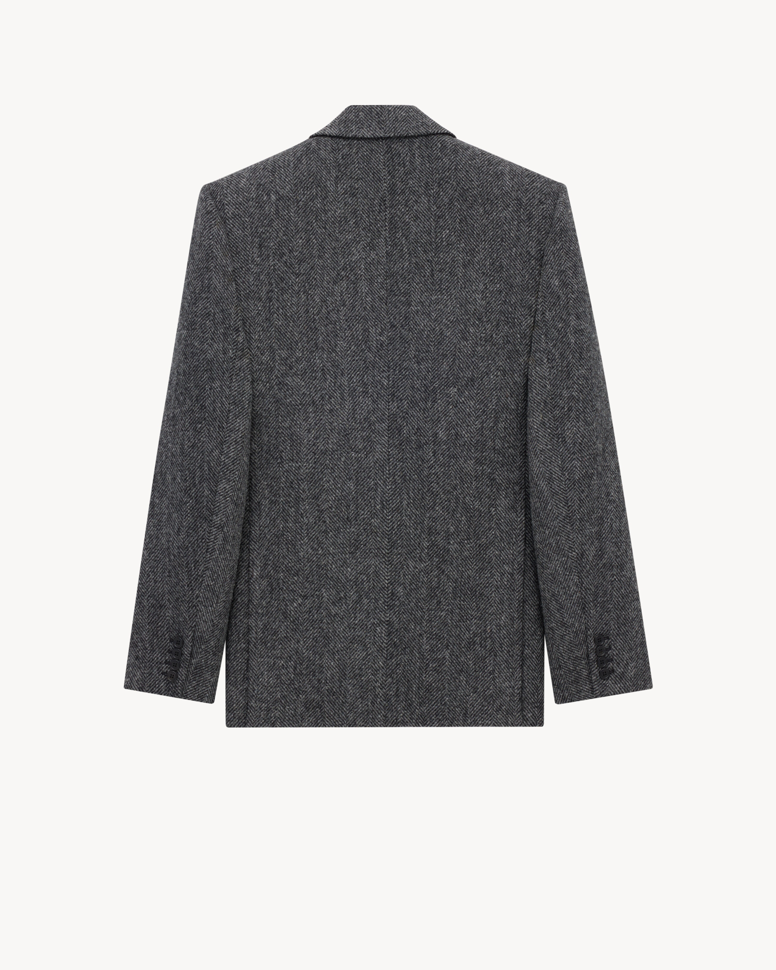 JACKET IN BRUSHED HERRINGBONE WOOL - 4