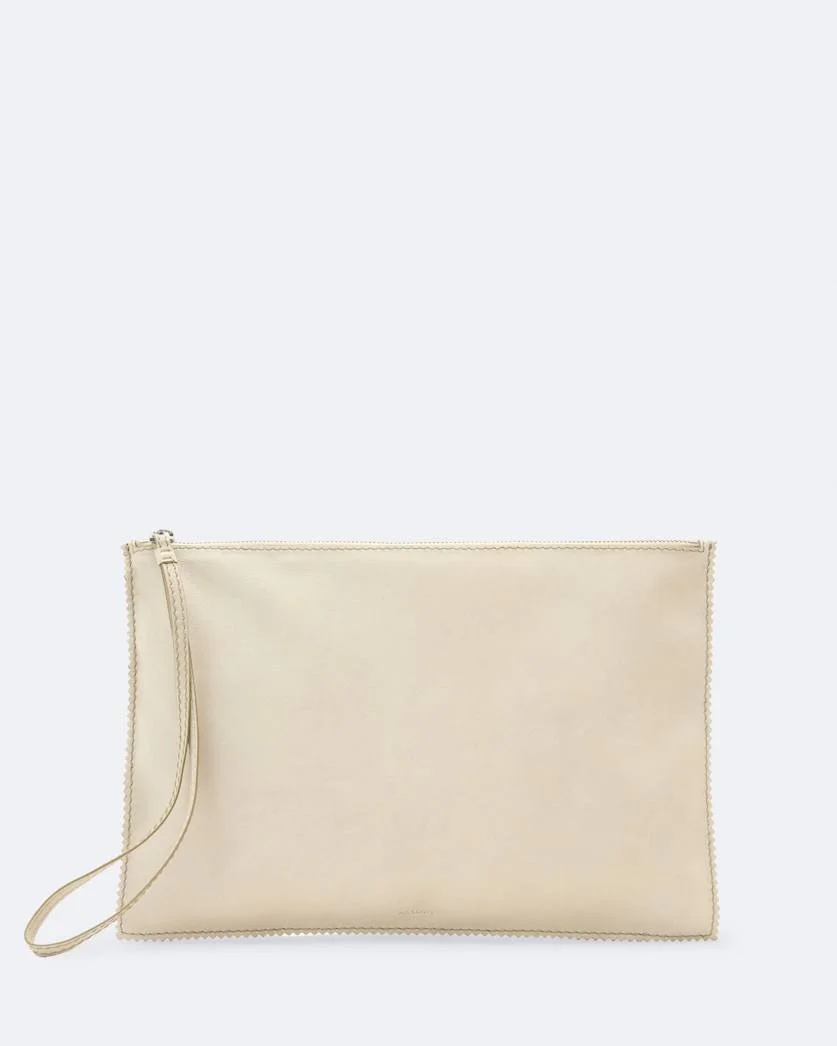 SILOH PINKED-EDGE LARGE LEATHER POUCH - 1